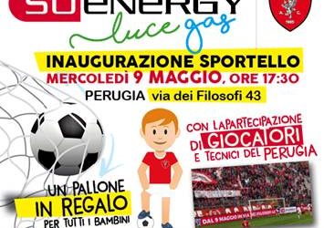 FESTA CON I CALCIATORI DEL PERUGIA PER L’INAUGURAZIONE DI SOENERGY