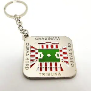 Portachiavi argento con stadio "R. Curi"