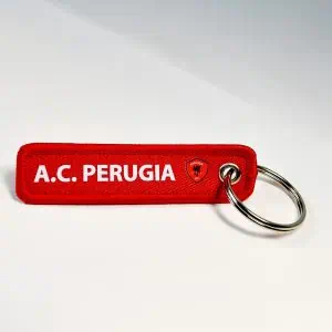 Portachiavi rosso "A.C. Perugia" in stoffa